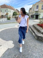 Átkötős farmer nadrág