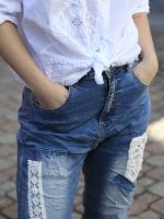 Csipkés farmer nadrág