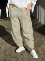 Bő len nadrág