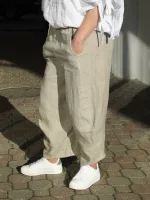 Bő len nadrág