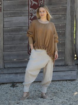 Cipzáros len nadrág