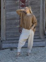 Cipzáros len nadrág