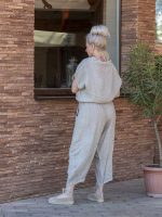 Ejtett vállú len felső