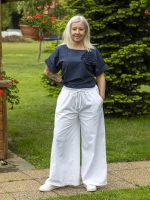 Bő szárú vászon nadrág