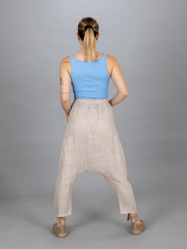 Átlapolt mélyülepes len nadrág