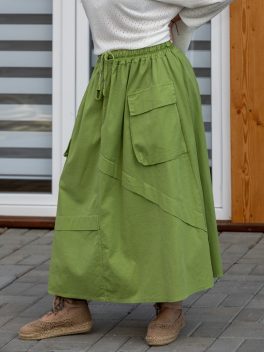 Zsebes vászon szoknya