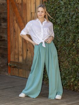 Bő szárú vászon nadrág