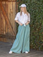 Bő szárú vászon nadrág