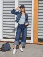 Felhajtott szárú farmer nadrág