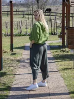 Bő len nadrág