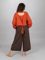 Átkötős bő szárú vászon nadrág