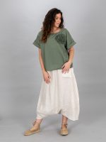 Len zsebes szoknya-nadrág