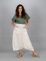 Len zsebes szoknya-nadrág