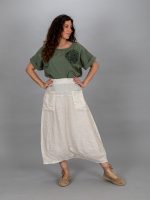Len zsebes szoknya-nadrág