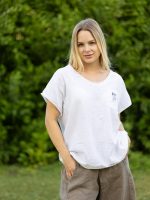 Pamut hátú len póló