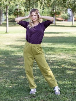 Elől varrott pamut nadrág