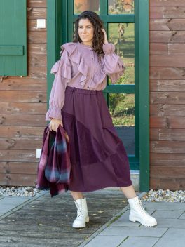 Bársony betétes szoknya