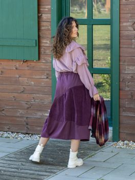 Bársony betétes szoknya