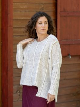 Bordázott kötött pulóver