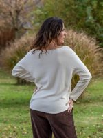 V kivágott basic kötött pulóver