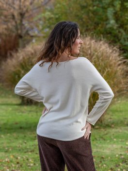 V kivágott basic kötött pulóver