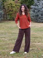 V kivágott basic kötött pulóver