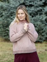 Csík mintás kötött pulóver