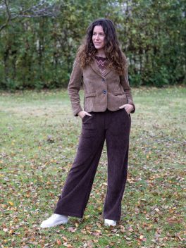 Bársony hatású bő szárú nadrág