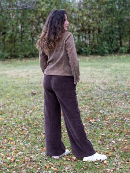 Bársony hatású bő szárú nadrág