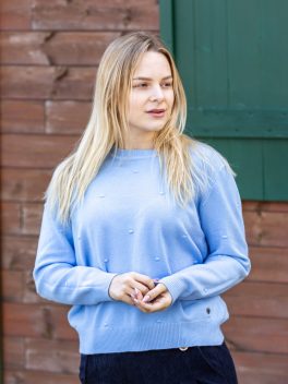 Pöttyös kötött felső