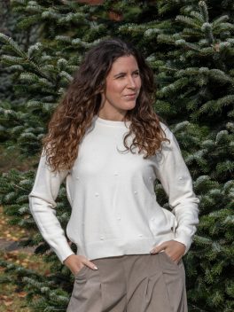 Pöttyös kötött felső