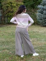 Vastag csíkos kötött pulóver