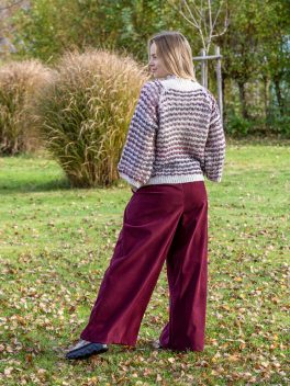 Bársony hatású öves nadrág