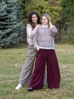 Bársony hatású öves nadrág