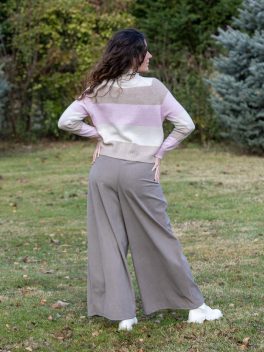 Bársony hatású öves nadrág