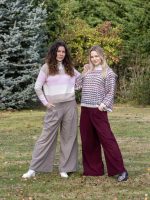 Bársony hatású öves nadrág