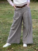 Bársony hatású öves nadrág