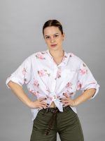 Rózsa mintás pamut vászon ing