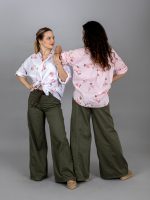 Rózsa mintás pamut vászon ing