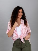 Rózsa mintás pamut vászon ing