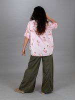 Rózsa mintás pamut vászon ing