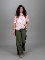 Rózsa mintás pamut vászon ing