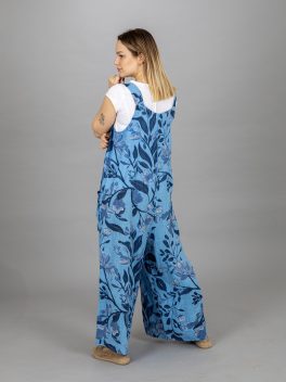 Virág mintás len overál