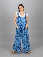 Virág mintás len overál