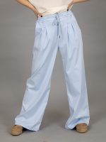 Kötős bő szárú pamut vászon nadrág