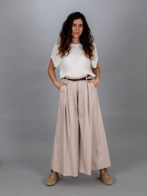 Öves bő szárú nadrág