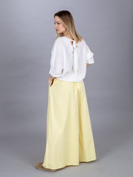 Öves bő szárú nadrág