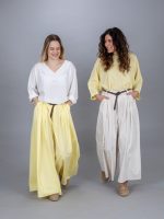 Öves bő szárú nadrág