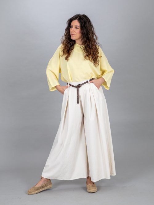 Öves bő szárú nadrág