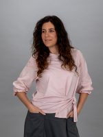 Hímzett ujjú pamut felső